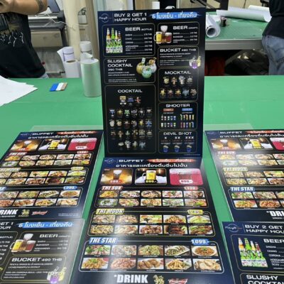 ป้ายฟิวเจอร์บอร์ดติดสติ๊กเกอร์