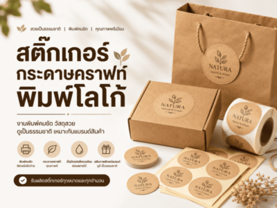 สติ๊กเกอร์กระดาษคราฟท์