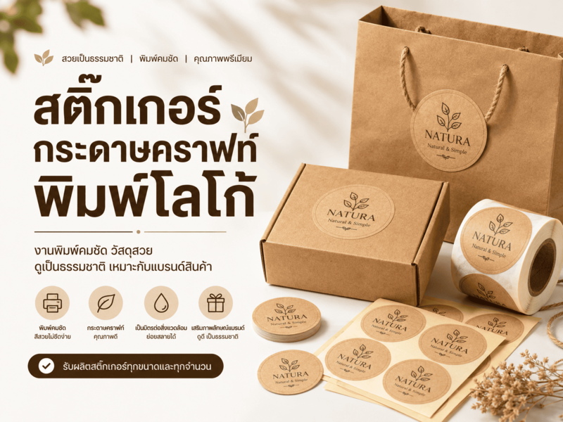 สติ๊กเกอร์กระดาษคราฟท์ สติ๊กเกอร์กระดาษคราฟท์