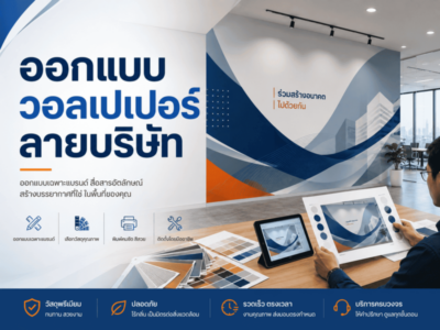 พิมพ์วอลเปเปอร์ลายแบรนด์บริษัท