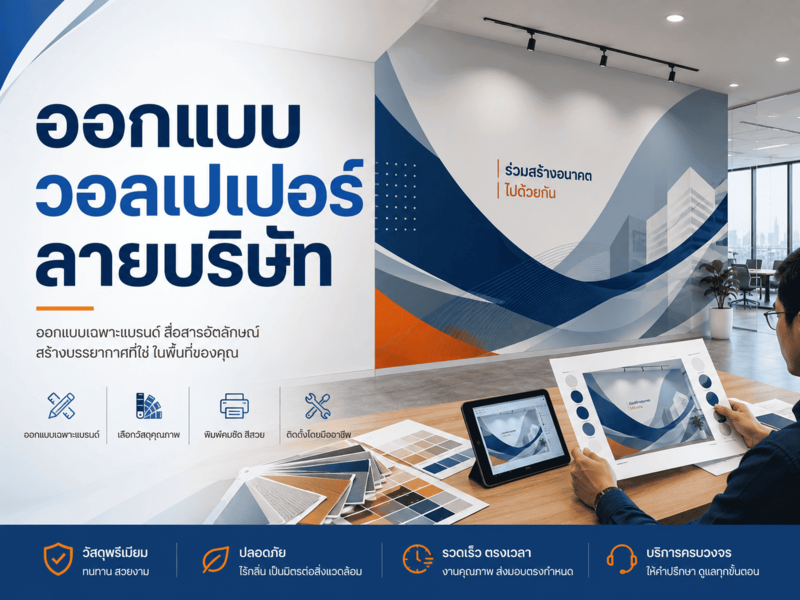 พิมพ์วอลเปเปอร์ลายแบรนด์บริษัท พิมพ์วอลเปเปอร์ลายแบรนด์บริษัท