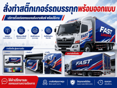 พิมพ์สติ๊กเกอร์รถบรรทุกโฆษณา