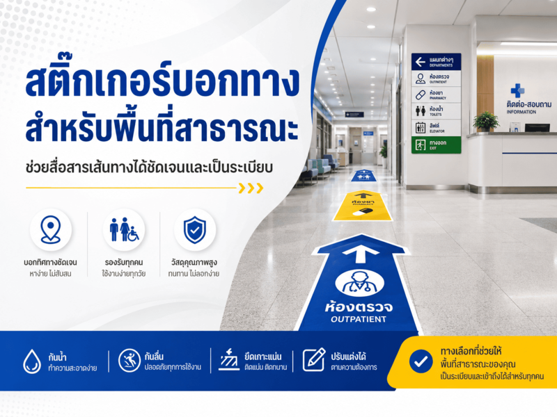 สติ๊กเกอร์บอกทางในอาคาร สติ๊กเกอร์บอกทางในอาคาร